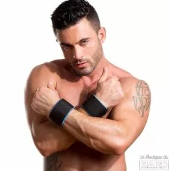 665 Attaches Néoprène Noir-Bleu -GODES EN SILICONE Soldes attaches neoprene noir bleu 3