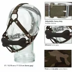 CalExotics Bâillon à Sangles Avec Os Bone Gag Camouflage -GODES EN SILICONE Soldes baillon a sangles avec os bone gag camouflage 2