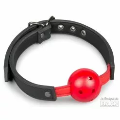 Easytoys Fetish Collection Baillon Avec Boule Rouge Percée
