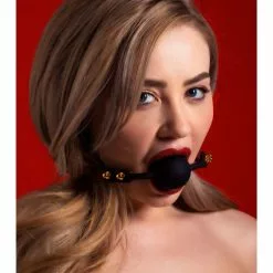 Bâillon Boule Silicone Taboom 4cm Noir-Rouge -GODES EN SILICONE Soldes baillon boule silicone taboom 4cm noir rouge 3