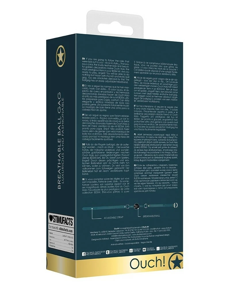 Ouch! Halo Bâillon Halo Ball Bleu 8 Ouch! Halo Bâillon Halo Ball Bleu – Image 6