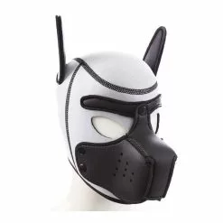 Kinky Puppy Cagoule Puppy Néoprène Noir-Blanc