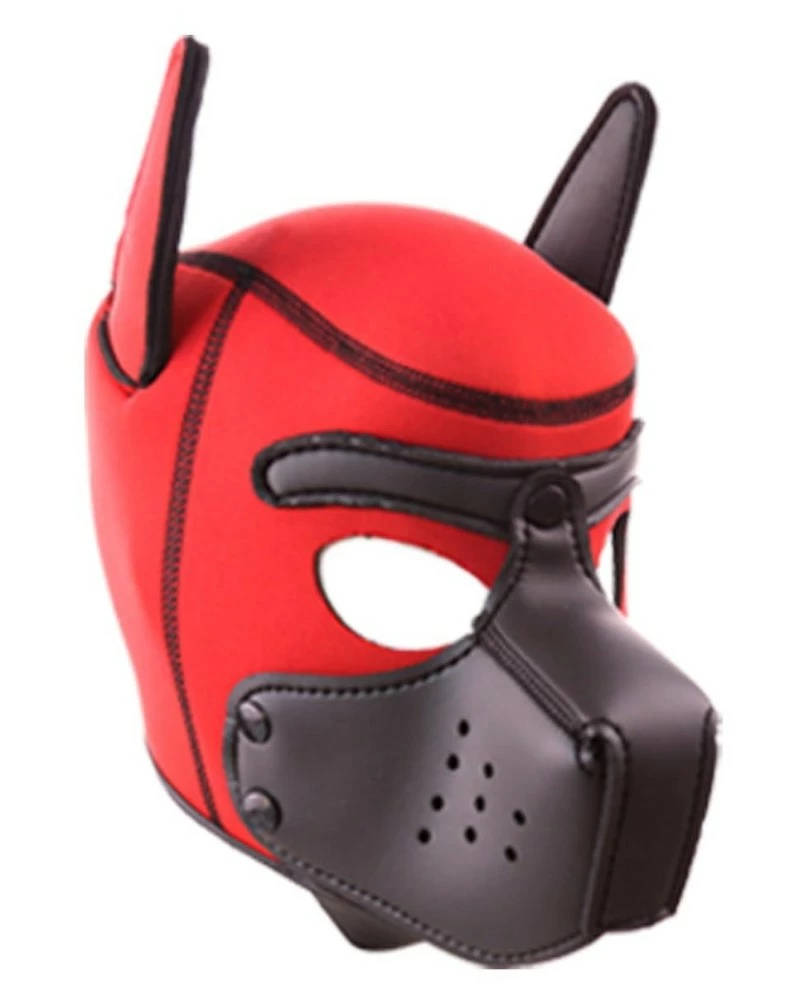 Kinky Puppy Cagoule PUPPY Néoprène Rouge-Noir 3 Kinky Puppy Cagoule PUPPY Néoprène Rouge-Noir