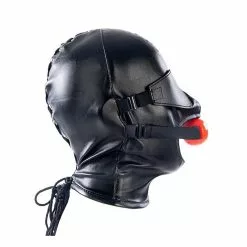 KINKgear Cagoule SM Avec Baillon Et Masque Subfull Noire Taille S/M -GODES EN SILICONE Soldes cagoule sm avec baillon et masque subfull noire 10