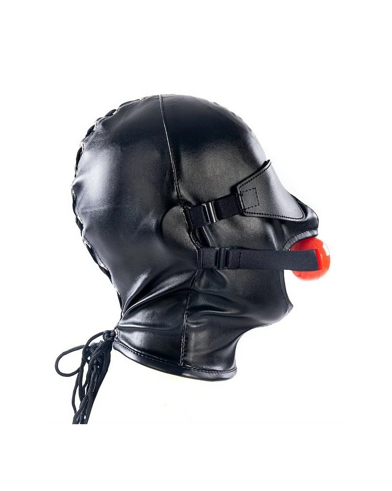 KINKgear Cagoule SM Avec Baillon Et Masque Subfull Noire Taille M/L 5 KINKgear Cagoule SM Avec Baillon Et Masque Subfull Noire Taille M/L – Image 3