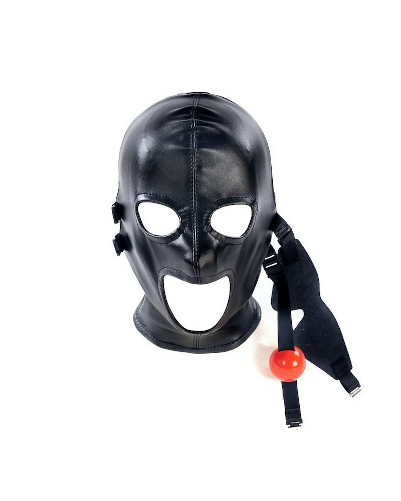 KINKgear Cagoule SM Avec Baillon Et Masque Subfull Noire Taille M/L 9 KINKgear Cagoule SM Avec Baillon Et Masque Subfull Noire Taille M/L – Image 7