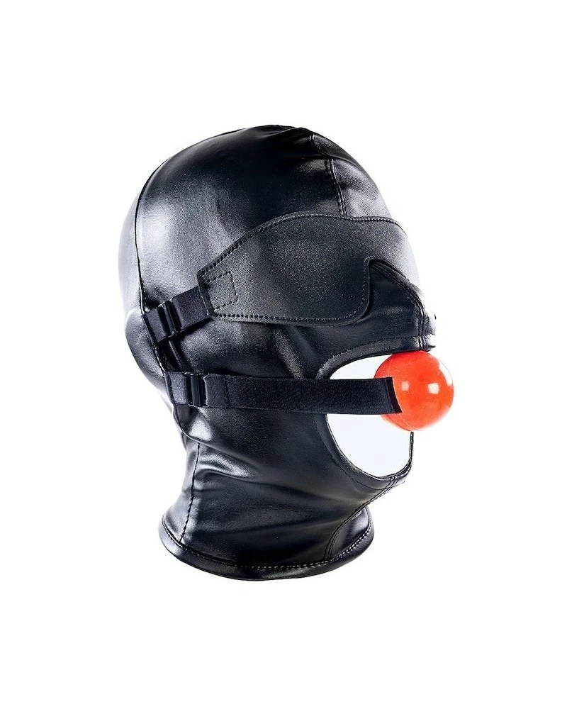 KINKgear Cagoule SM Avec Baillon Et Masque Subfull Noire Taille M/L 3 KINKgear Cagoule SM Avec Baillon Et Masque Subfull Noire Taille M/L