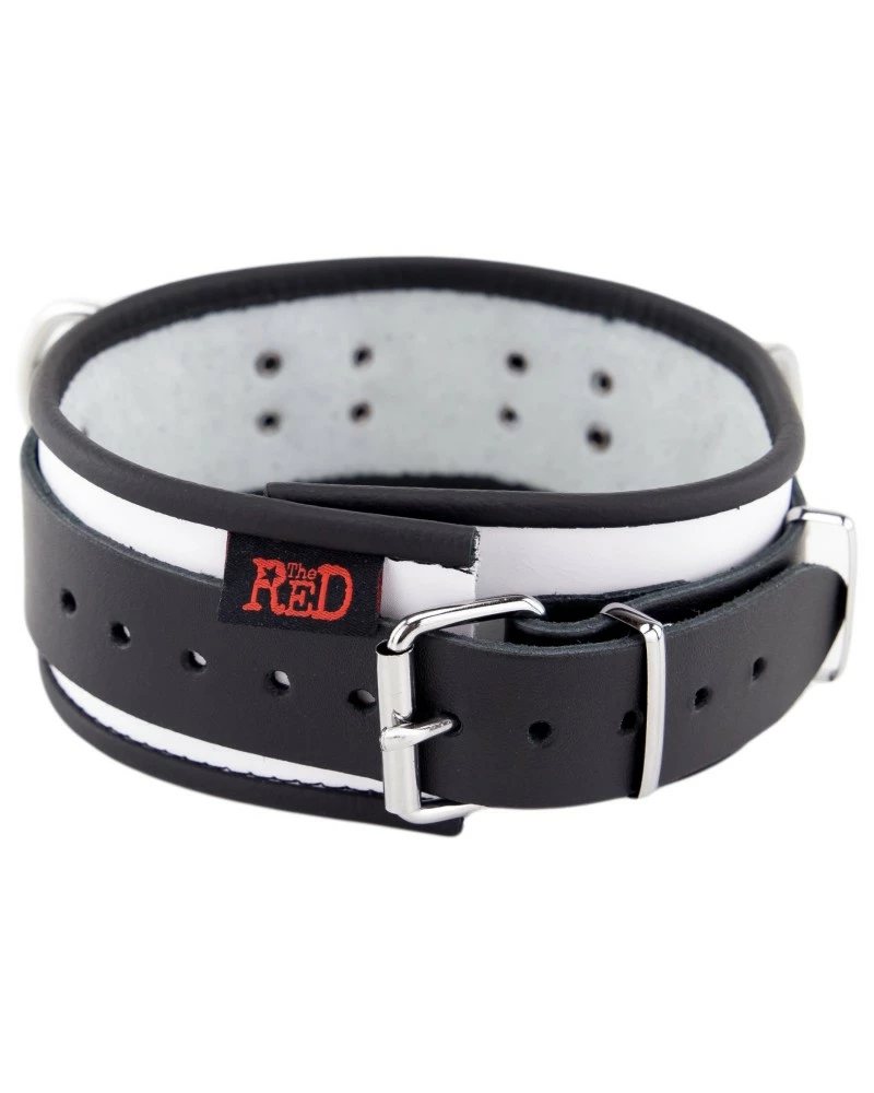 The Red Collier En Cuir 3 Anneaux D Blanc-Noir 6 The Red Collier En Cuir 3 Anneaux D Blanc-Noir – Image 4