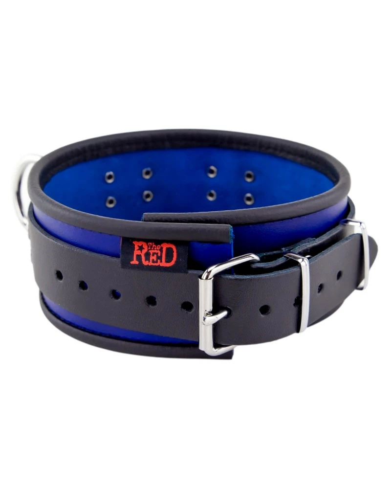 The Red Collier En Cuir - 3 Anneaux D - Bleu/Noir 5 The Red Collier En Cuir - 3 Anneaux D - Bleu/Noir – Image 3