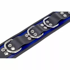 The Red Collier En Cuir - 3 Anneaux D - Bleu/Noir 12 The Red Collier En Cuir - 3 Anneaux D - Bleu/Noir -GODES EN SILICONE Soldes collier en cuir 3 anneaux d bleu noir 4