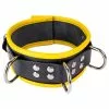 The Red Collier En Cuir 3 Anneaux D Noir-Jaune