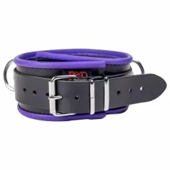 The Red Collier En Cuir 3 Anneaux D Noir-Violet -GODES EN SILICONE Soldes collier en cuir 3 anneaux d noir violet 2