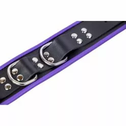 The Red Collier En Cuir 3 Anneaux D Noir-Violet -GODES EN SILICONE Soldes collier en cuir 3 anneaux d noir violet 3