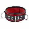The Red Collier En Cuir 3 Anneaux D Rouge-Noir -GODES EN SILICONE Soldes collier en cuir 3 anneaux d rouge noir