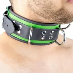 The Red Collier En Cuir 3 Anneaux D Vert-Noir -GODES EN SILICONE Soldes collier en cuir 3 anneaux d vert noir 2