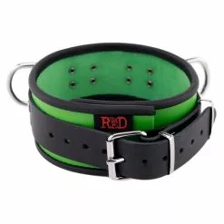 The Red Collier En Cuir 3 Anneaux D Vert-Noir -GODES EN SILICONE Soldes collier en cuir 3 anneaux d vert noir 3