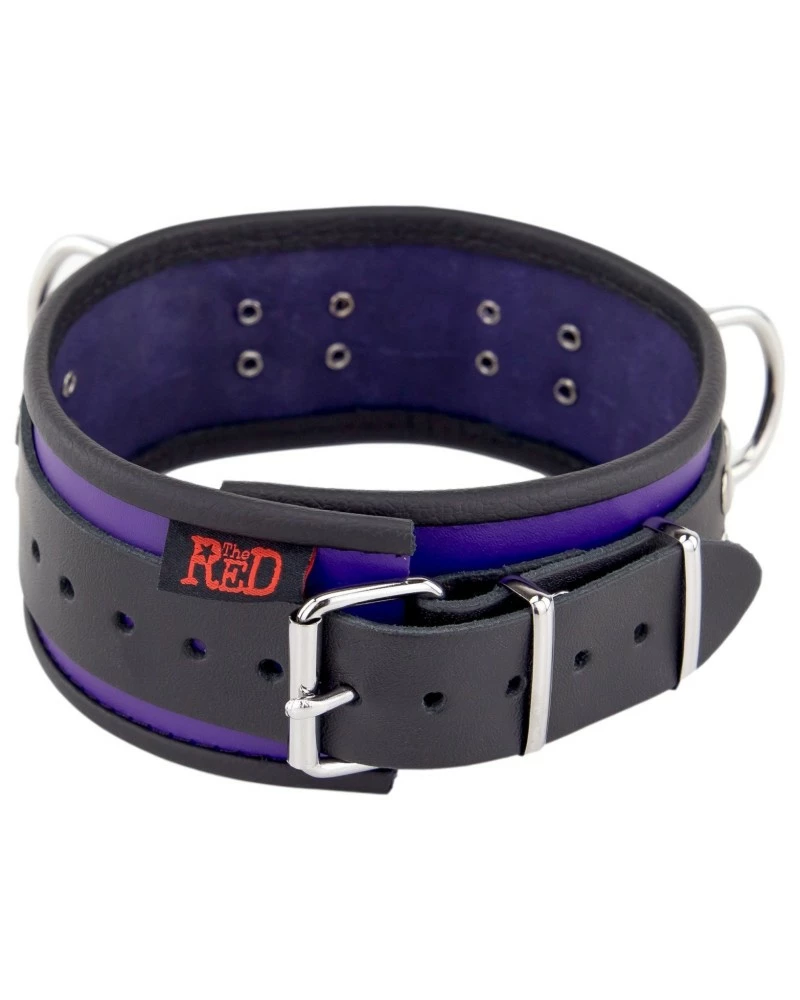 The Red Collier En Cuir 3 Anneaux D Violet-Noir 6 The Red Collier En Cuir 3 Anneaux D Violet-Noir – Image 4
