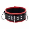 The Red Collier En Cuir Avec 3 Anneaux D Rouge -GODES EN SILICONE Soldes collier en cuir avec 3 anneaux d rouge