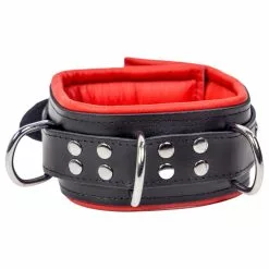 The Red Collier En Cuir Rembourré Avec 3 Anneaux D Rouge
