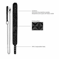 Ouch! Luxury Collier Et Laisse Luxury Noir -GODES EN SILICONE Soldes collier et laisse luxury noir 3