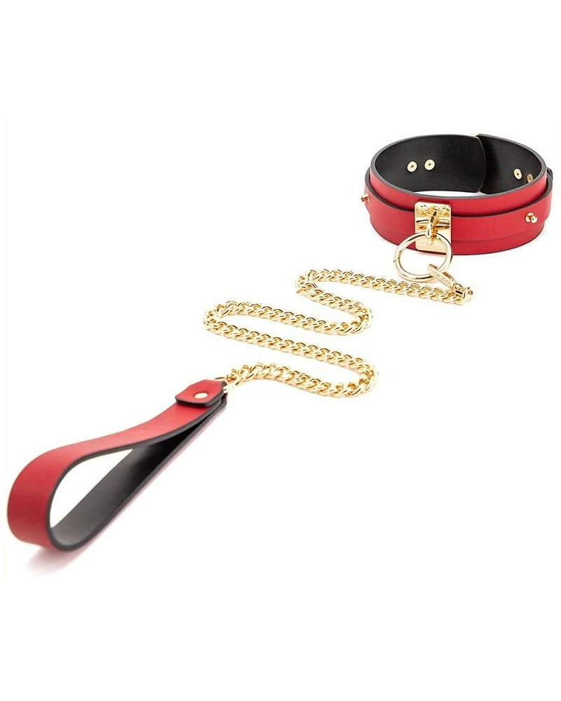 LuxuryFantasy Collier-Laisse Goldy Rouge-Noir 4 LuxuryFantasy Collier-Laisse Goldy Rouge-Noir – Image 2