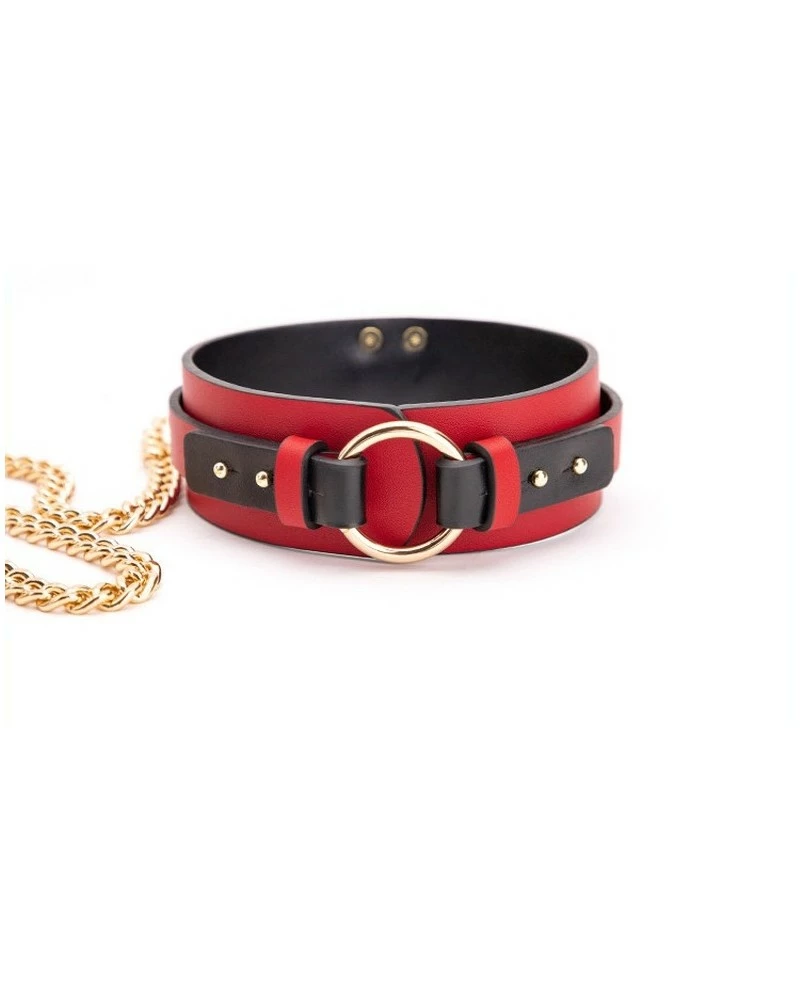 LuxuryFantasy Collier-Laisse Goldy Rouge-Noir 5 LuxuryFantasy Collier-Laisse Goldy Rouge-Noir – Image 3