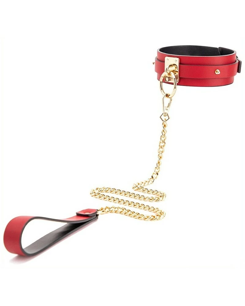 LuxuryFantasy Collier-Laisse Goldy Rouge-Noir 3 LuxuryFantasy Collier-Laisse Goldy Rouge-Noir
