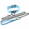 Generique Collier-Laisse Punk Bleu Ciel -GODES EN SILICONE Soldes collier laisse punk bleu ciel