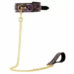 SM Fantasy Collier-Laisse Snakine Noir-Rose