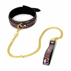 SM Fantasy Collier-Laisse Snakine Noir-Rose -GODES EN SILICONE Soldes collier laisse snakine noir rose 5