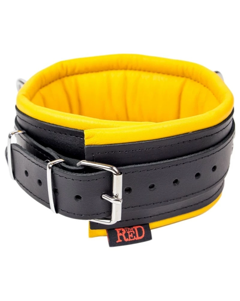 The Red Collier Rembourré En Cuir 3 Anneaux D Jaune 4 The Red Collier Rembourré En Cuir 3 Anneaux D Jaune – Image 2