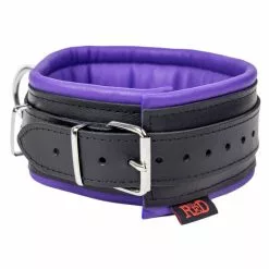 The Red Collier Rembourré En Cuir 3 Anneaux D Violet