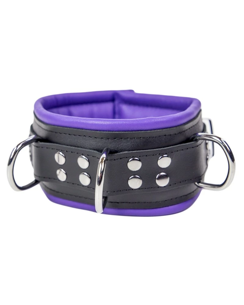 The Red Collier Rembourré En Cuir 3 Anneaux D Violet 7 The Red Collier Rembourré En Cuir 3 Anneaux D Violet â Image 5