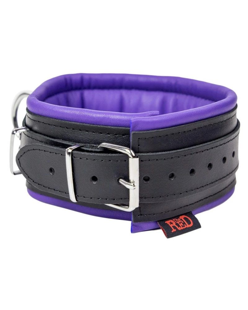 The Red Collier Rembourré En Cuir 3 Anneaux D Violet 3 The Red Collier Rembourré En Cuir 3 Anneaux D Violet