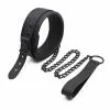 FUKR Collier Soumission Avec Laisse Noir