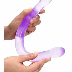 Real Rock Crystal Double Gode Crystal RealRock 42 X 3.5cm Violet -GODES EN SILICONE Soldes double gode crystal realrock 42 x 35cm violet 3