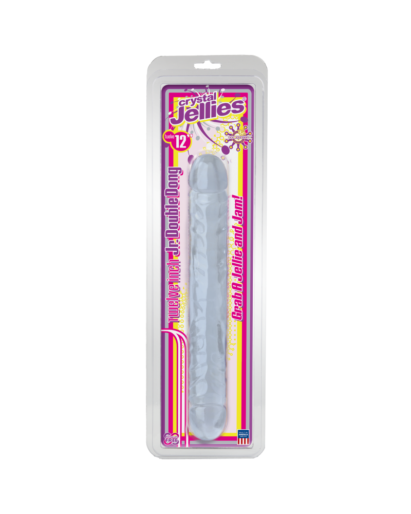 Crystal Jellies Double Gode Jelly Clear 29 X 3.7cm 4 Crystal Jellies Double Gode Jelly Clear 29 X 3.7cm – Image 2