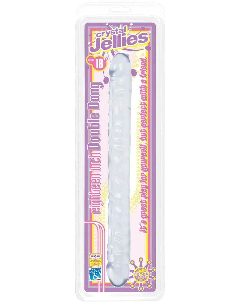 Crystal Jellies Double Gode Jelly Clear 44 X 4.3 Cm 4 Crystal Jellies Double Gode Jelly Clear 44 X 4.3 Cm – Image 2