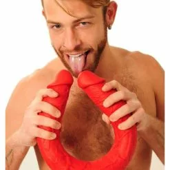 MK Toys Double Gode Stretch N¬∞77 62 X 6.2cm Rouge -GODES EN SILICONE Soldes double gode stretch n77 62 x 62cm rouge 8