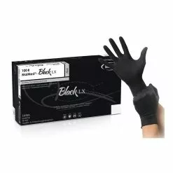 MaiMed Gants En Latex Non Poudres BLACK LX Noir X100 Taille S