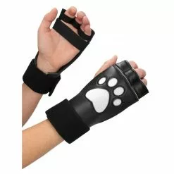 Ouch! Puppy Play Gants Néoprène Puppy Paw Noir-Blanc -GODES EN SILICONE Soldes gants neoprene puppy paw noir blanc 2