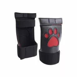 Ouch! Puppy Play Gants Néoprène Puppy Paw Noir-Rouge