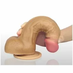 Nature Cock Gode Réaliste DUAL Silicone 15 X 3.4 Cm Métis -GODES EN SILICONE Soldes gode realiste dual silicone 15 x 34 cm metis 2