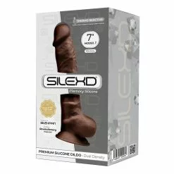 Gode Silexd Modèle 1 - 7" - 14 X 3.5cm Marron -GODES EN SILICONE Soldes gode silexd modele 1 7 14 x 35cm marron 1