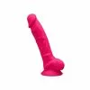Gode Silexd Modèle 1 - 7" - 14 X 3.5cm Rose -GODES EN SILICONE Soldes gode silexd modele 1 7 14 x 35cm rose