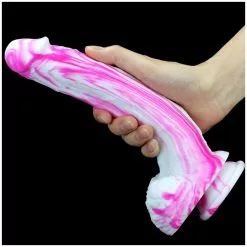 F*CK MY COLOR Gode Zarti 21 X 4.5cm Rose-Blanc -GODES EN SILICONE Soldes gode zarti 21 x 45cm rose blanc 1