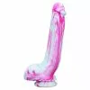 F*CK MY COLOR Gode Zarti 21 X 4.5cm Rose-Blanc -GODES EN SILICONE Soldes gode zarti 21 x 45cm rose blanc
