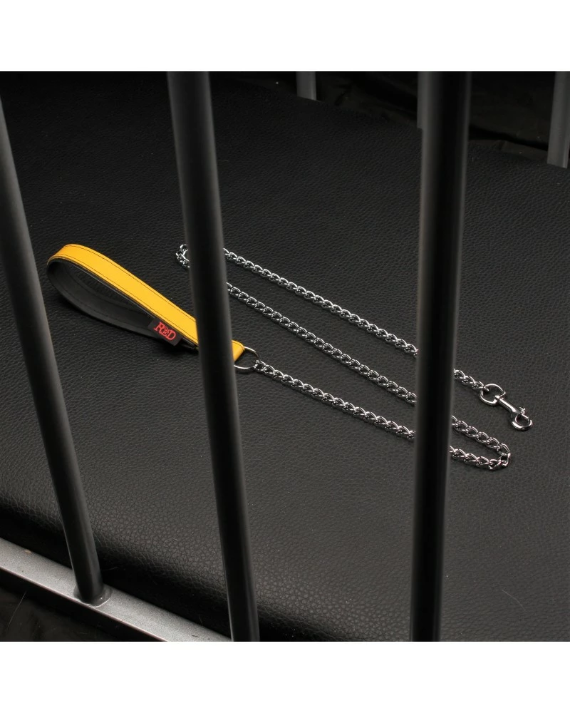 The Red Laisse Avec Poignée En Cuir 1m Jaune 5 The Red Laisse Avec Poignée En Cuir 1m Jaune – Image 3