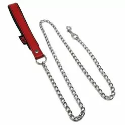 The Red Laisse Avec Poignée En Cuir 1m Rouge