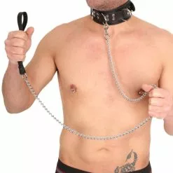 The Red Laisse En Cuir Avec Chaîne En Métal 1m -GODES EN SILICONE Soldes laisse en cuir avec chaone en metal 1m 3